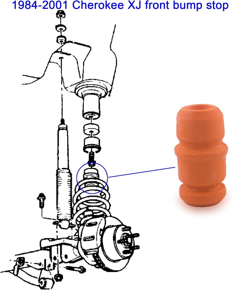 Autoacc Front Bump Stops, Upper Suspension Jounce Bumpers Compatible with Cherokee XJ 1984-2001 (Pack of 2) - Image 5